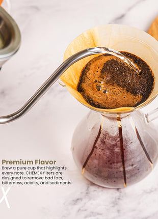 Chemex Bonded Filter - Natural Square - 100 ct - Exclusive Packaging