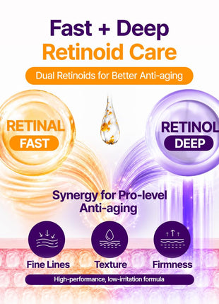 PURITO Retinol 0.1% + Retinal 0.1% Serum for Sensitive Skin, 1.01 fl.oz