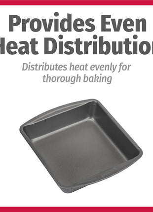 GoodCook Everyday Nonstick Steel Square Pan, 8 inch, Gray