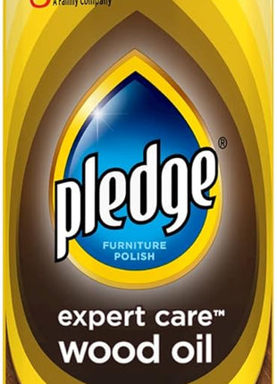 Pledge Moisturizing Wood Oil, Furniture Reviving and Protecting Conditioner and Dusting Spray, Revitalizes Wood, Sealed Leather and Laminate, Made with Mineral Oils - Amber & Argan Scent, 9.7oz