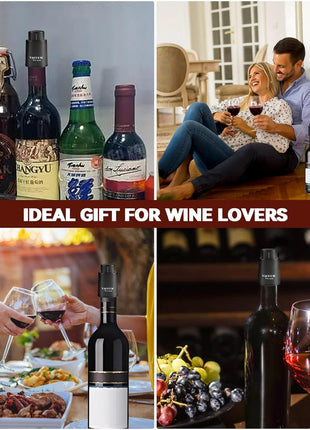 [2 PACK] Wine Bottle Stoppers,Real Vacuum Stoppers,Reusable Wine Preserver,Wine Corks Keep Fresh,Best Christmas and Birthday Gifts for Wine Lovers.