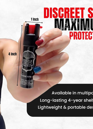 Police Magnum Compact Pepper Spray for Personal Safety - Maximum Heat Strength OC - Small, Discreet Carry Canister - Made in The USA-3 Pack 3/4oz TL