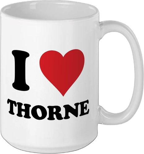 I Heart Thorne Love UK Ceramic Mug, White, 15oz