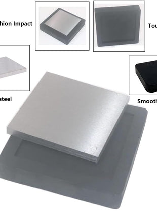 Steel Bench Block Flat Anvil Jewelers Tool with Rubber Block and Stamping Hammer for Jewelry Repairing, Metal Stamping