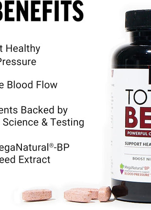 Force Factor Blood Pressure & Total Beets Chews Nitric Oxide Cardiovascular Support Grapeseed Antioxidants 120 Count & 60 Chews