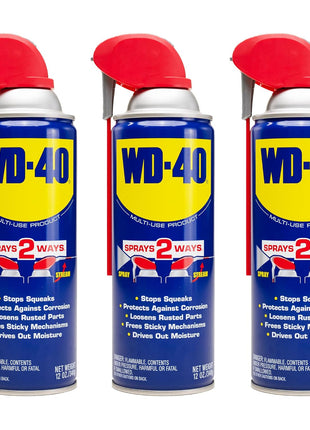 WD-40 Original Formula, Multi-Use Product with Smart Straw Sprays 2 Ways,12 OZs, 3-Pack, 12 OZ