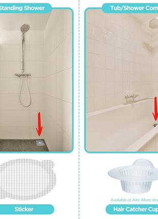 25 Pack Disposable Shower Drain Hair Catcher Mesh Stickers - Peel & Stick Drain Strainers to Prevent Clogs, Strong Waterproof Adhesive, Mess-Free Disposable Drain Covers for Shower & Bathtub