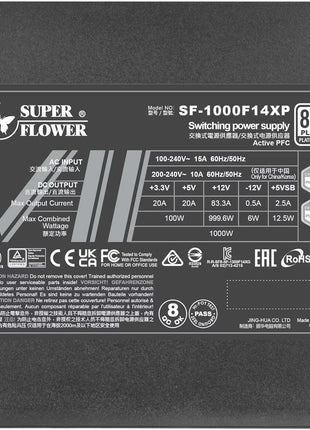 Super Flower Leadex VII XP PRO 1000W Power Supply, ATX 3.1 PCIe 5.1, Black | 80 Plus Platinum, Cybenetics Platinum, Full Modular, Native 12VHPWR Cable, FDB Fan, 10-Year Warranty
