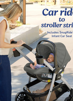 Graco Modes Pramette Travel System | Stroller & Car Seat Combo | 3-in-1 Stroller Modes | Includes Graco SnugRide 35 Infant Car Seat | Ellington