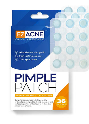 EZACNETM Pimple Patches for Face - Thin Hydrocolloid Acne Patches for Zits and Blemishes, Spot Treatment Stickers for Face and Skin, Tapered Edges to Blend Into Skin (36 Count)