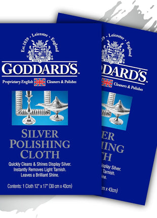 Goddard's Silver Polishing Cloth for Jewelry, Remove Tarnish on Plated or Sterling Silver, Gold, Antiques, and Leaves Tarnish Protection, 1 Cloth