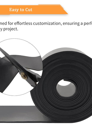 DOBTIM Neoprene Rubber Strips 1/16 (.062) inch Thick X 2 inch Wide X 10'Long, Solid Rubber Rolls Use for Gaskets DIY Material, Supports, Leveling, Sealing, Bumpers, Abrasion, Flooring, Black