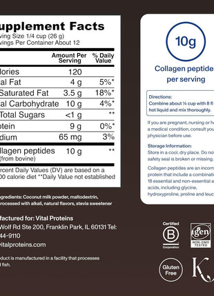 Vital Proteins Collagen Peptides Powder, Mocha Coffee Creamer, 11oz | Collagen Coffee Creamer, Supports Hair Skin & Nails, Mocha Flavor, Daily Coffee Add-In, 12 Servings