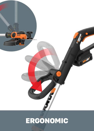 WORX Cordless String Trimmer & Lawn Edger, 12" Electric Weed Wacker with Command Feed, 20V Weed Eater with 5.5 LBS, 2 Batteries & Charger Included, WG163
