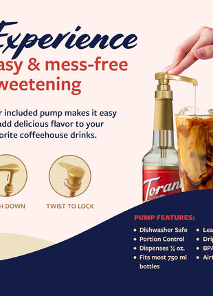 Torani Coffee Syrup, Vanilla Flavored Syrup for Drinks, Pump Included, 25.4 Fl Oz