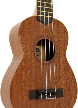 Official Kala Learn to Play Ukulele Soprano Starter Kit, Satin Mahogany – Includes online lessons, tuner app, and booklet (KALA-LTP-S) | Soprano Satin Mahogany Ukulele, Aquila Strings, Graphtech Nubone Nut and Saddle, With Clip-on Tuner