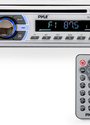 Boat Bluetooth Marine Stereo Receiver - Marine Head Unit Din Single Stereo Speaker Receiver - Wireless Music Streaming/Hands-Free Calling/CD Player/MP3/USB/Aux/ Marine AM FM Radio - Pyle PLCD43MRB