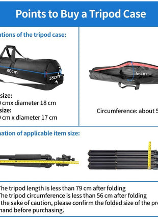 HEMMOTOP Tripod Case, 31.5x7 in Heavy Duty Tripod Bag with Shoulder Strap and Handle, All Sides 0.4in Thick Padded Carrying Case with Two Zippered Pockets for Speaker Stand, Monopod - R08018 Black
