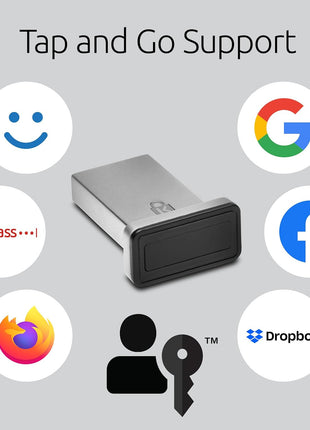 Kensington VeriMarkTM Gen2 USB-A Fingerprint Key Reader - Windows Hello & Windows Hello for Business, Tap and Go, Anti-Spoofing (K64704WW)