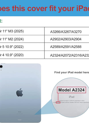 ProCase Smart Case for iPad Air 11-inch M4/M3/M2 & Air 10.9 5th/4th Gen | Hard Back Cover with Auto Sleep/Wake, Slim Lightweight Case for iPad Air 11" 2026/25/24 & 10.9" 2022/2020-Navy
