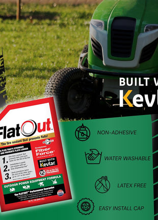 FlatOut Off-Road Tire Sealant, Outdoor Power Equipment Formula, Prevents Flat Tires, Fix a Flat Tire, Seals Leaks, Contains Kevlar, 32 Ounce Bag, 1-Pack