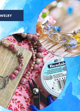 Beadalon 49 Strand Stainless Steel Bead Stringing Wire, .018 in / 0.46 mm, Bright, 100 ft / 31 m