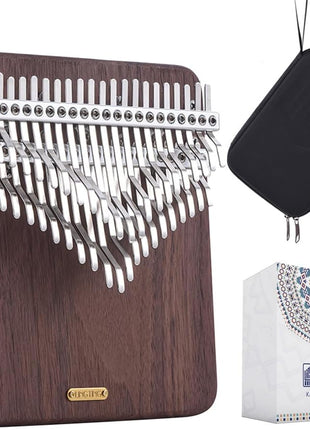 LingTing Kalimba 42 keys Solid Walnut Wood Thumb Piano Chromatic Mbira Finger Piano Gift for Adult Beginners Professional(LT-K42W,Moon Whisperer)