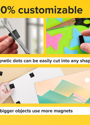 Hyper-Sticky Magnets with Adhesive Backing - 110pcs 0.8x0.08 Strong Magnetic Squares for Whiteboard Fridge - Science Education Magnets - Easy-to-Cut Stickers - Teacher Must Have - Teacher Supplies