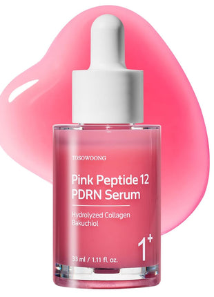 TOSOWOONG Pink Peptide 12 PDRN Serum for Firming & Glass Skin, Skin Glow