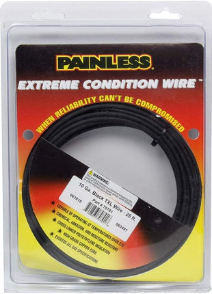 Painless Performance 70701 10-Gauge Black TXL Wire (25' Roll)
