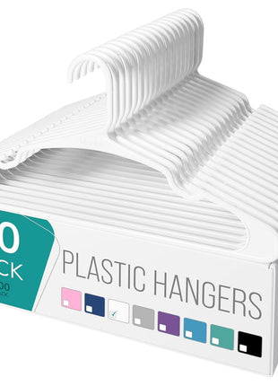 NEATERIZE Clothes Hangers 16 Pack White - Plastic Hangers - Ganchos Colgar Ropa
