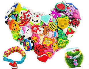 Rubber Loom Band Charm, Silicone Bracelet Charms,Loom Rubber Bands Charms,Bracelet Pendant, 105pcs