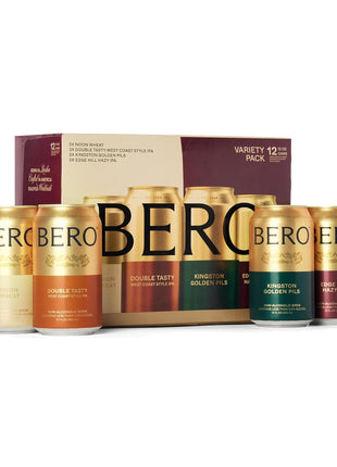 BERO Variety Pack Non-Alcoholic Beer, Non-Alcoholic Craft Ale, Hoppy IPA Style Craft Brew, NA Beer by Tom Holland, Refreshing Alcohol Alternative Beverages for Any Occasion - Pack of 12