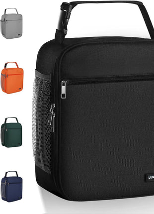 Lovoeo Lunch box Lunch bag for men women Insulated Lunchbox Lunch bags for Work Picnic Travel (Black)