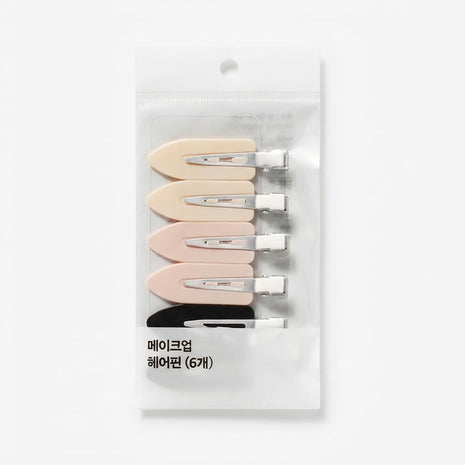 [ITSKA] 6 Pack No Bend Hair Clips for Makeup & Skincare, K-Beauty Creaseless Styling Clips, Professional No Crease Flat Hair Pins for Face Washing (No Dent)