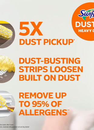 Swiffer Dusters Heavy Duty Multi-Surface Duster Refills for Cleaning, Unscented, 11 Count