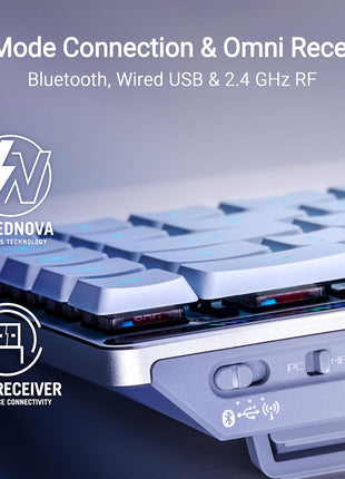 ASUS ROG Falchion RX Low Profile Wireless Gaming Keyboard 65% Compact TKL, Tri-Mode Connectivity, ROG RX Blue Optical Switches, RGB, Touch Panel, Keyboard Cover, PC/Mac Support - White