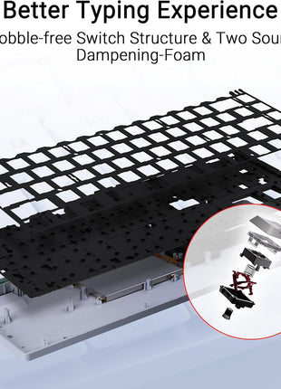ASUS ROG Falchion RX Low Profile Wireless Gaming Keyboard 65% Compact TKL, Tri-Mode Connectivity, ROG RX Blue Optical Switches, RGB, Touch Panel, Keyboard Cover, PC/Mac Support - White