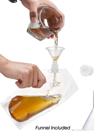 Cruise Liquor Flask Kit for Travel,Concealable and Reusable Rum Runner Alcohol Juice Travel Plastic Flasks Liquor Bags for Sneak Drink 4 x 32 oz  3 x 16 oz  3 x 8 oz  funnel