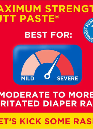 Boudreaux's Butt Paste Max Strength Diaper Rash Cream for Baby, Ointment With Zinc Oxide, 4 oz Tube
