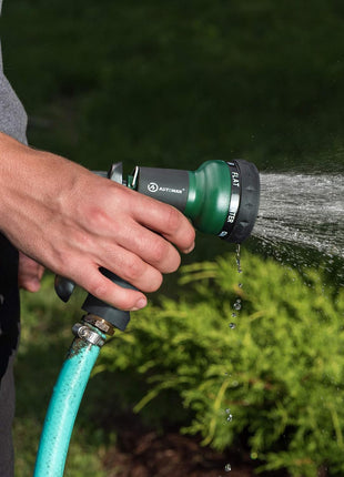 AUTOMAN-Garden-Hose-Nozzle, ABS Water Spray Nozzle with 7 Adjustable Watering Patterns, Slip Resistant for Watering Plants, Lawn& Garden, Washing Cars, Cleaning, Showering Pets & Outdoor Fun.