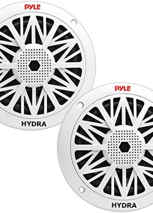 Pyle 5.25 Inch Dual Marine Speakers - 2 Way Waterproof and Weather Resistant Outdoor Audio Stereo Sound System with 150 Watt Power, Poly Carbon Cone, Cloth Surround and Low Profile Design - 1 Pair