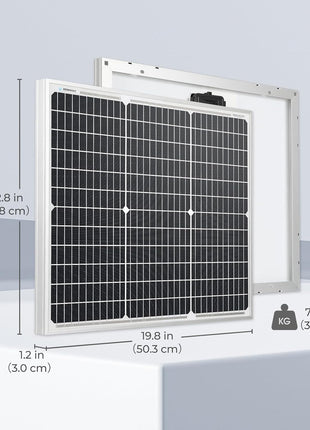 Renogy Solar Panel 50 Watt 12 Volt, High-Efficiency 50W Solar Panel Monocrystalline PV Module Power Charger for RV Marine Rooftop Farm Battery and Other Off-Grid Applications