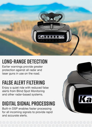 Cobra RAD 480i Laser Radar Detector – Long Range Detection, Bluetooth, Apple CarPlay and Android Auto Compatible, LaserEye Front and Rear Detection, Digital Signal Processing, Black