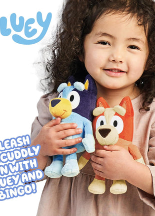 Bingo & Bluey Plush Toys 2-Pack, Soft Deluxe Fabric, Embroidered | Cuddly stuffed animals for show time, story time, or naps; Bluey toys for preschoolers and fans ages 3+