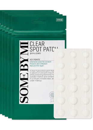 SOME BY MI 30 Days Miracle Clear Spot Patch - Pack of 5, 90 Counts, 2 Size(10mm 45Counts, 12mm 45Counts) - Invisible Hydrocolloid Skin Trouble and Pimple Patch with No Irritation - Korean Skin Care