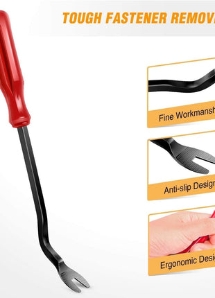 GOOACC 5 PCS Nylon Auto Trim Removal Tool Kit No-Scratch Removal Tool Kit for Car Panel & Audio Dashboard Dismantle Red
