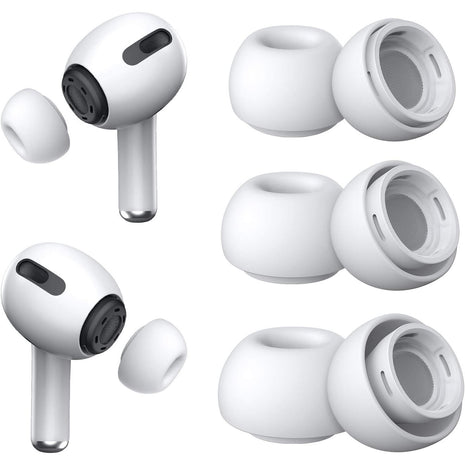3 Pairs Replacement Ear Tips for AirPods Pro 2nd & 1st(S/M/L, White) | with Noise Reduction Hole, Silicone Ear Tips with Portable Storage Box, Fit in the Charging Case