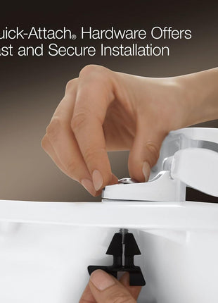 KOHLER 20110-0 Brevia, Slow Close Toilet Seat, Elongated Toilet Seat, Grip-Tight Bumpers Quick-Attach Hardware, White