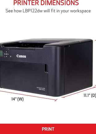 Canon imageCLASS LBP122dw - Monochrome Duplex Wireless Laser Printer, Single Function, Home Office, Mobile Ready, 30 PPM, Black
